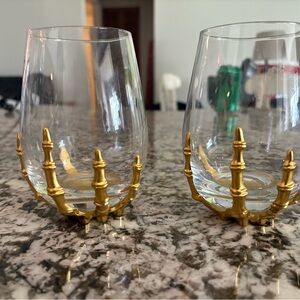 Gold Claw Stemless Wine Glasses